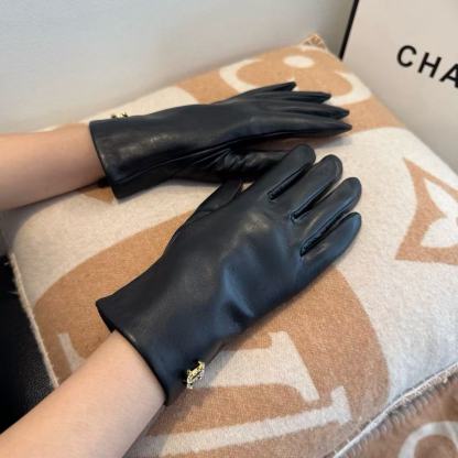 CHANE1 ダブルC ウール＆ラムスキン グローブ【50％割引+送料無料】