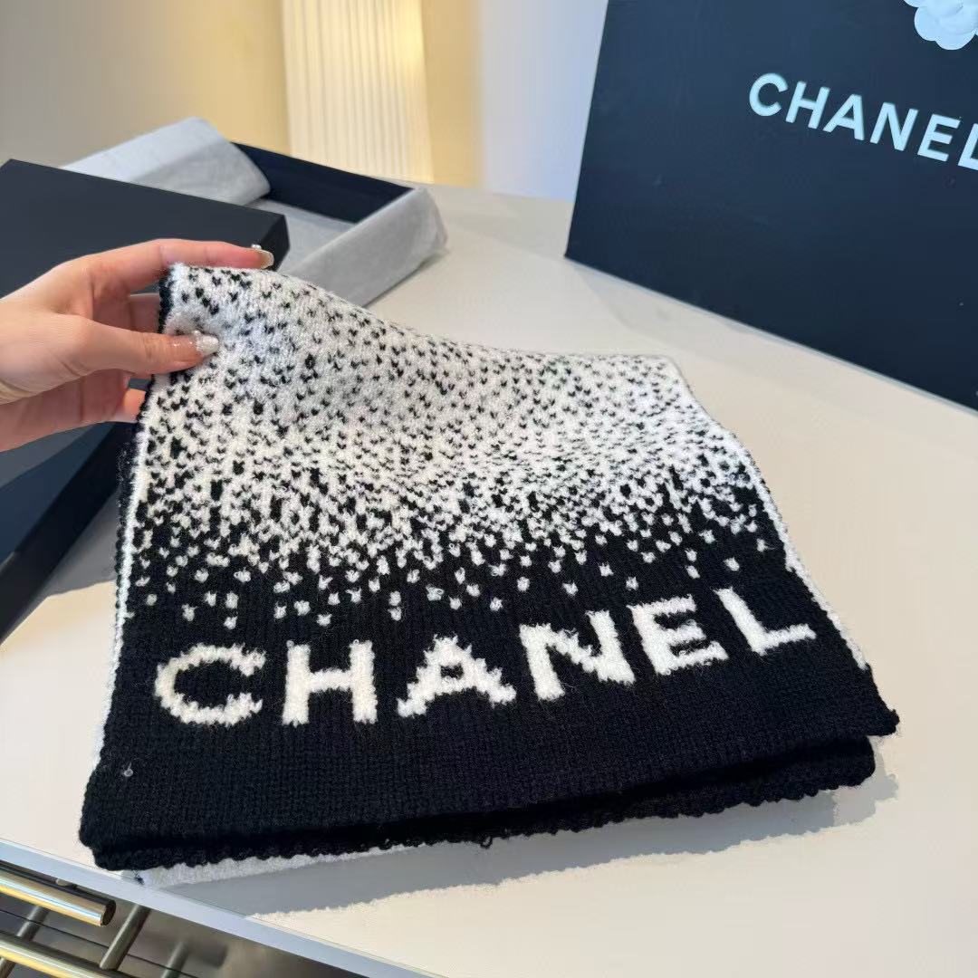 CHANE1 ダブルC ハート カシミアスカーフ【50％割引+送料無料】