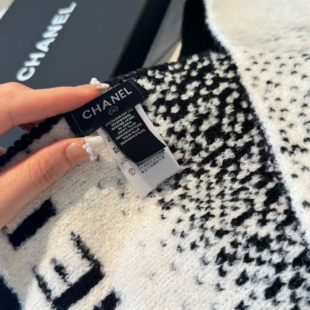 CHANE1 ダブルC ハート カシミアスカーフ【50％割引+送料無料】