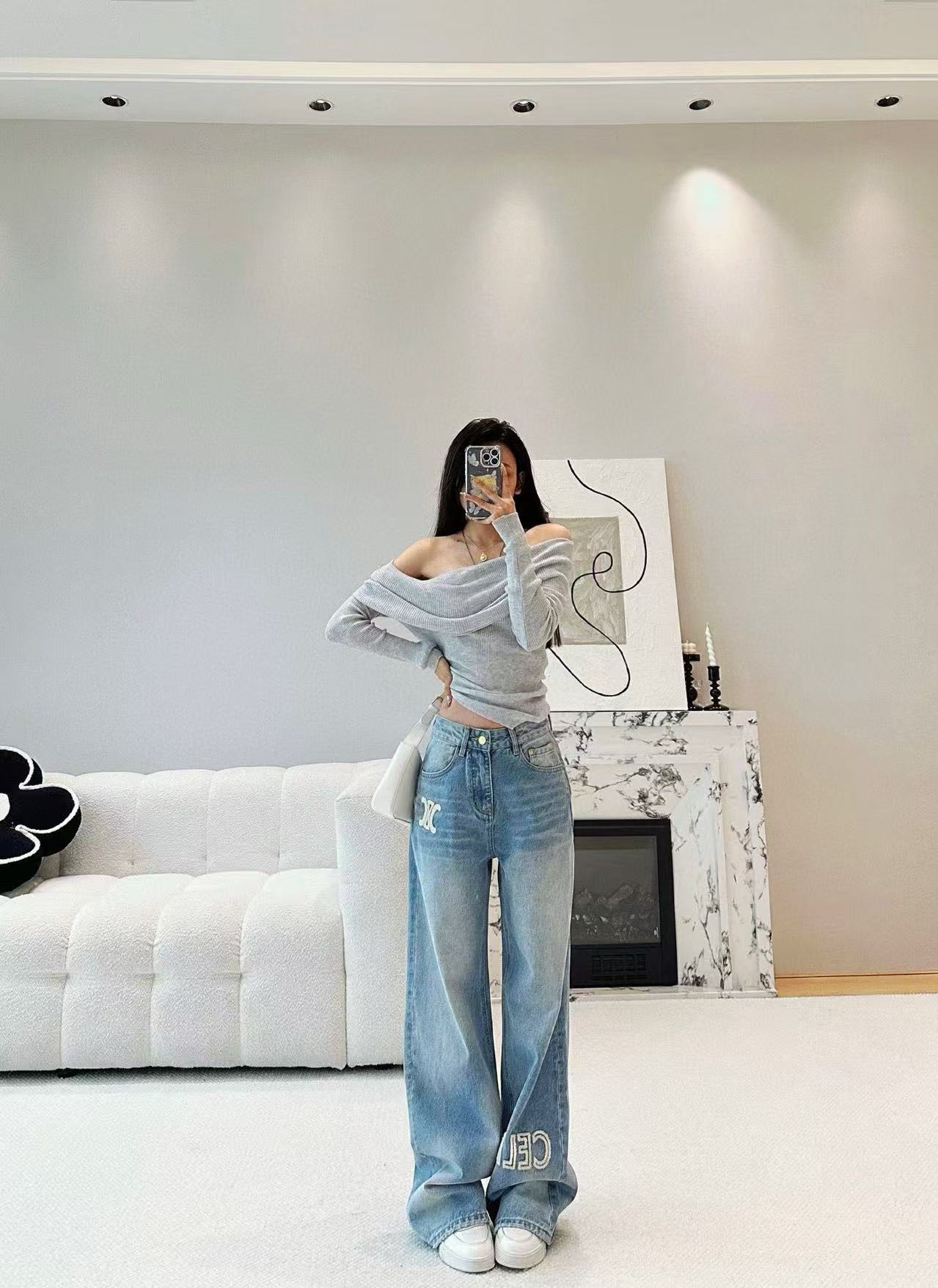 CEL1NE 凱旋門レター ジーンズ【50％割引+送料無料】