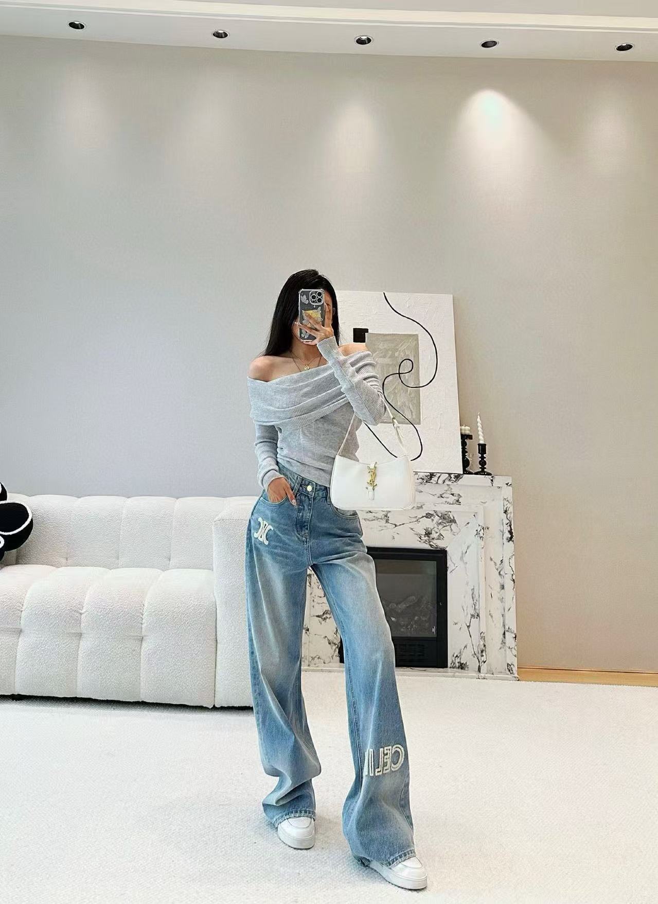 CEL1NE 凱旋門レター ジーンズ【50％割引+送料無料】