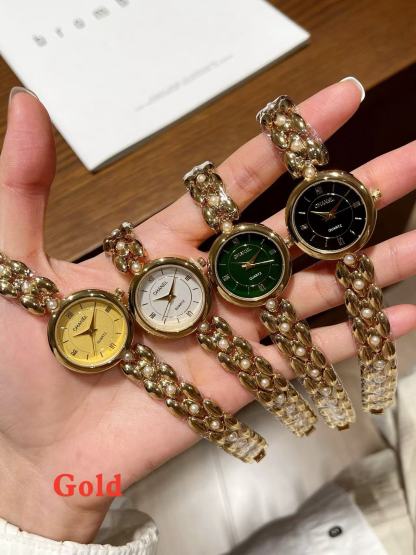 CHANE1 ラウンドパール スチールストラップ レディースウォッチ【50％割引+送料無料】