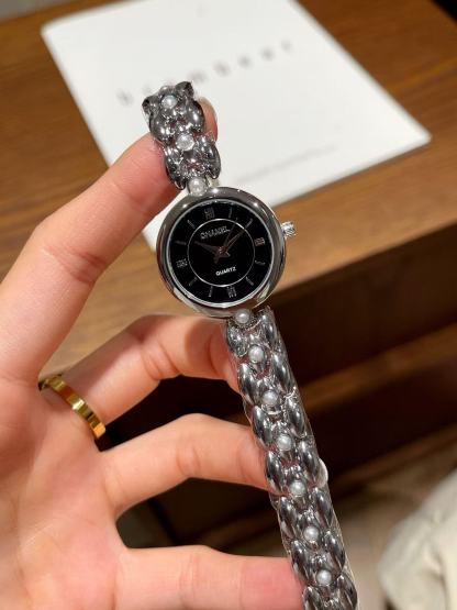 CHANE1 ラウンドパール スチールストラップ レディースウォッチ【50％割引+送料無料】