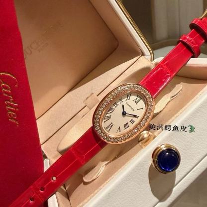 CART1ER クロコダイルレザー バスタブウォッチ【50％割引+送料無料】