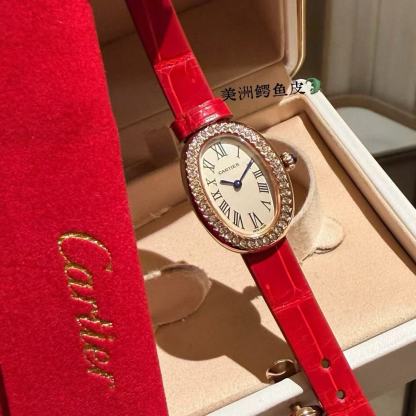 CART1ER クロコダイルレザー バスタブウォッチ【50％割引+送料無料】