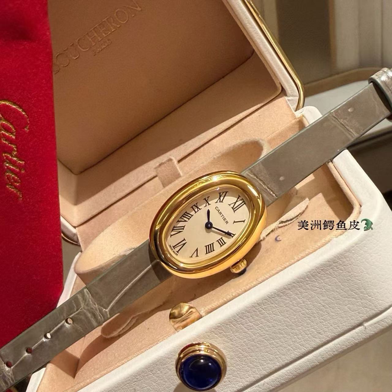 CART1ER ミニマリスト バスタブ レザーウォッチ【50％割引+送料無料】