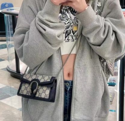 GUCC1 ジャカードチェーンショルダー/クロスボディバッグ【50％割引+送料無料】