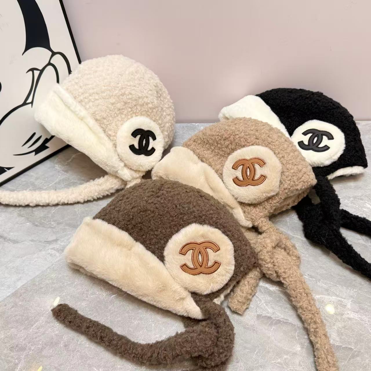 CHANE1 ダブルC ウール イヤーフラップキャップ【50％割引+送料無料】