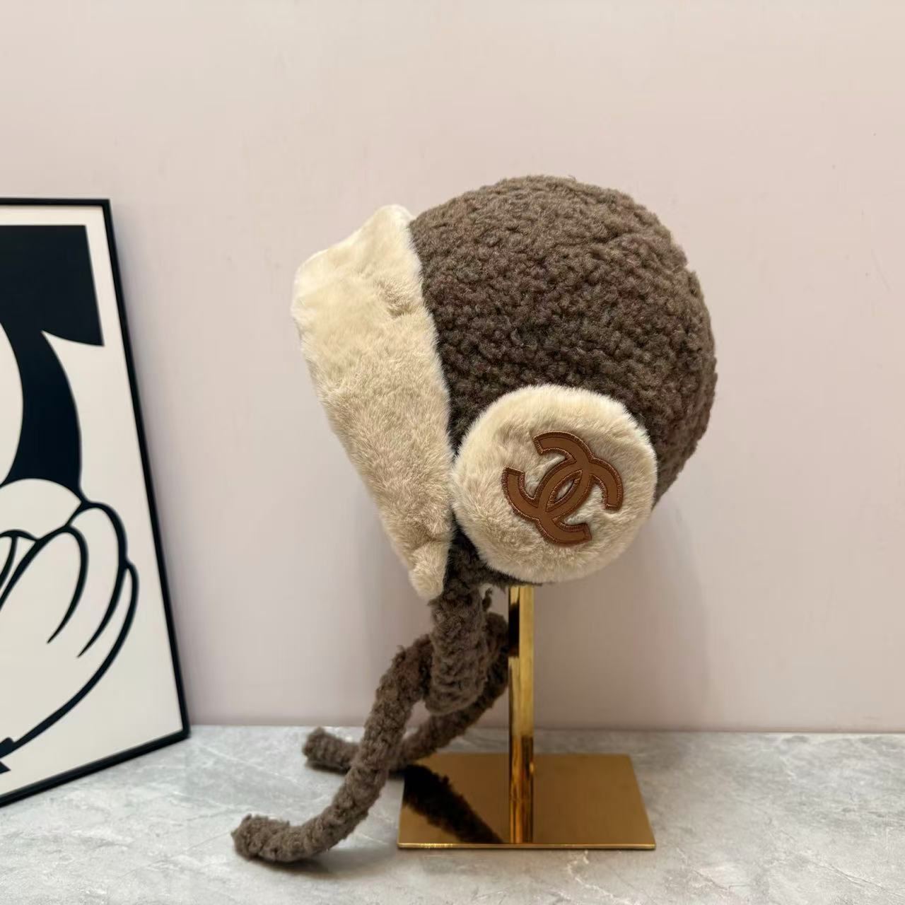 CHANE1 ダブルC ウール イヤーフラップキャップ【50％割引+送料無料】