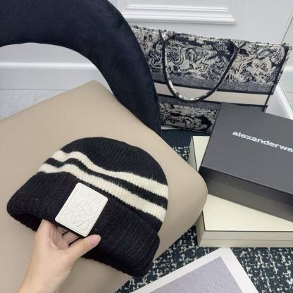 L0WEW カラーブロック ロゴ ウールハット【50％割引+送料無料】