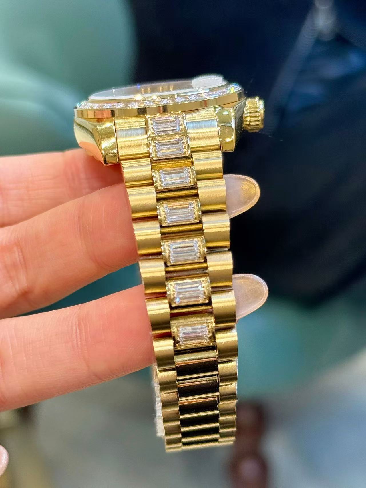 R0LEX スクエア ダイヤモンド スチールブレスレット ウォッチ【50％割引+送料無料】