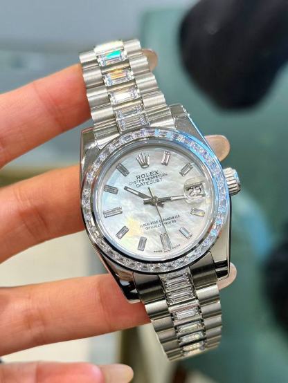 R0LEX スクエア ダイヤモンド スチールブレスレット ウォッチ【50％割引+送料無料】