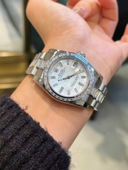 R0LEX スクエア ダイヤモンド スチールブレスレット ウォッチ【50％割引+送料無料】