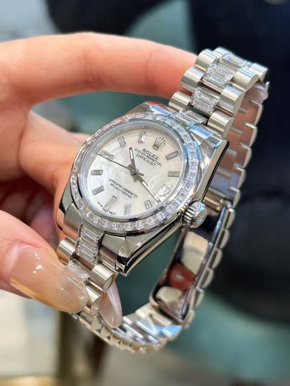 R0LEX スクエア ダイヤモンド スチールブレスレット ウォッチ【50％割引+送料無料】