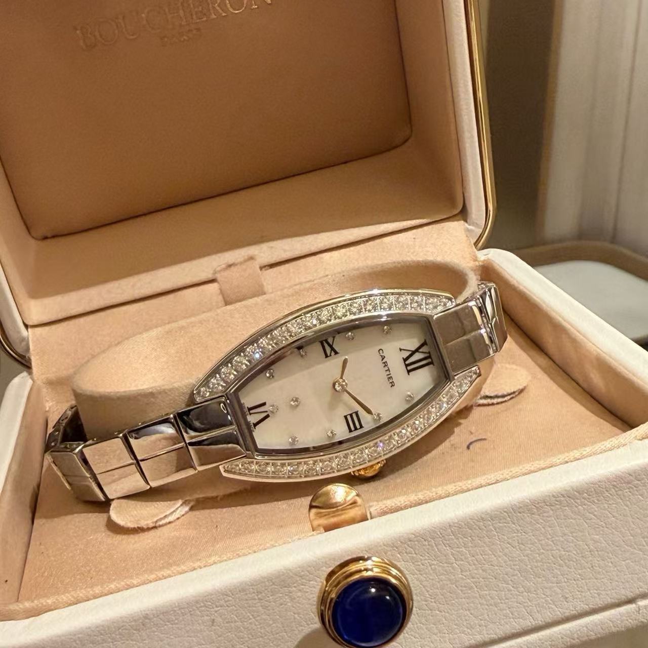 CART1ER バレル型ダイヤモンドセットスチールウォッチ【50％割引+送料無料】