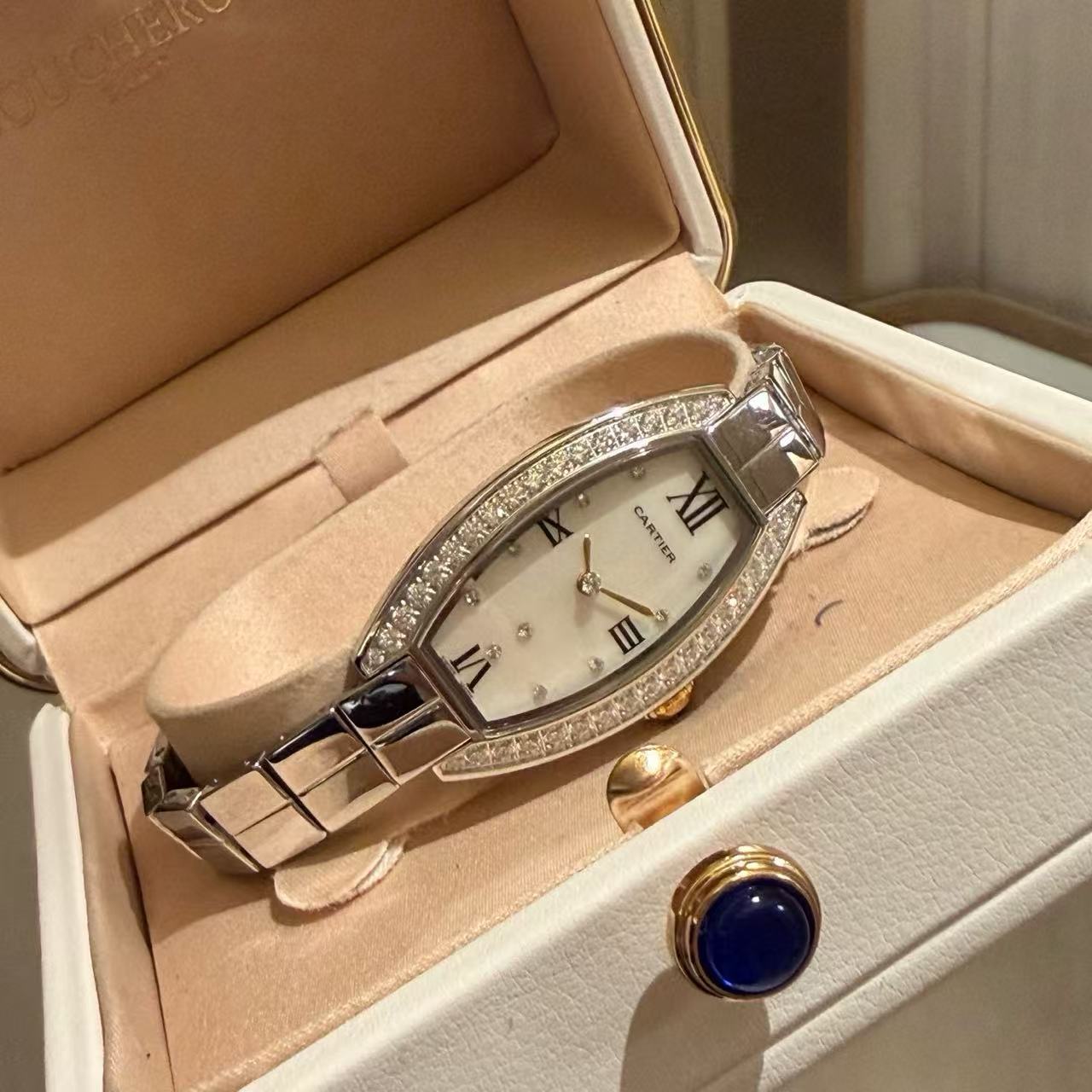 CART1ER バレル型ダイヤモンドセットスチールウォッチ【50％割引+送料無料】