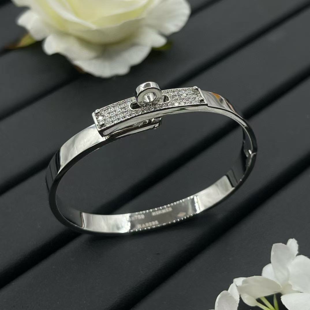 HERME5 ハーフダイヤモンド Hブレスレット【50％割引+送料無料】