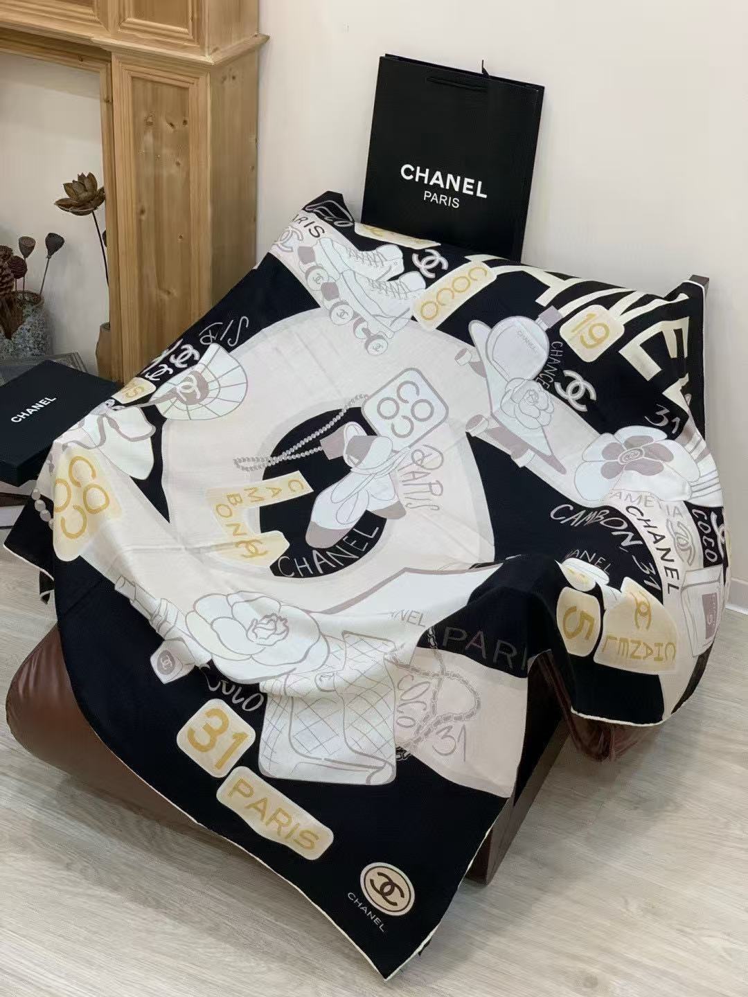 CHANE1 高品質両面カシミヤシルクショール【50％割引+送料無料】