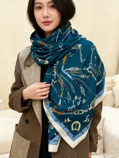 HERME5 高品質両面プリントカシミアスカーフ【50％割引+送料無料】