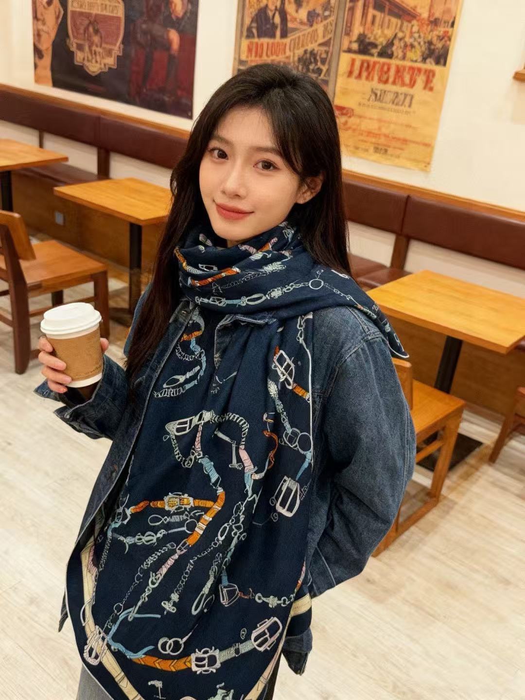 HERME5 高品質両面プリントカシミアスカーフ【50％割引+送料無料】