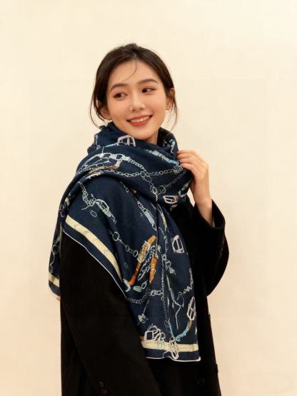 HERME5 高品質両面プリントカシミアスカーフ【50％割引+送料無料】