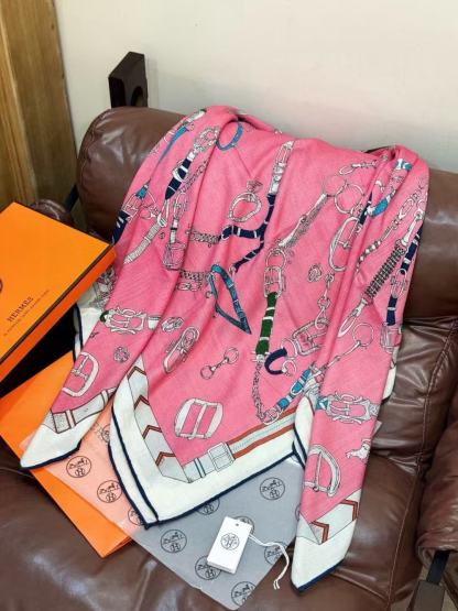 HERME5 高品質両面プリントカシミアスカーフ【50％割引+送料無料】