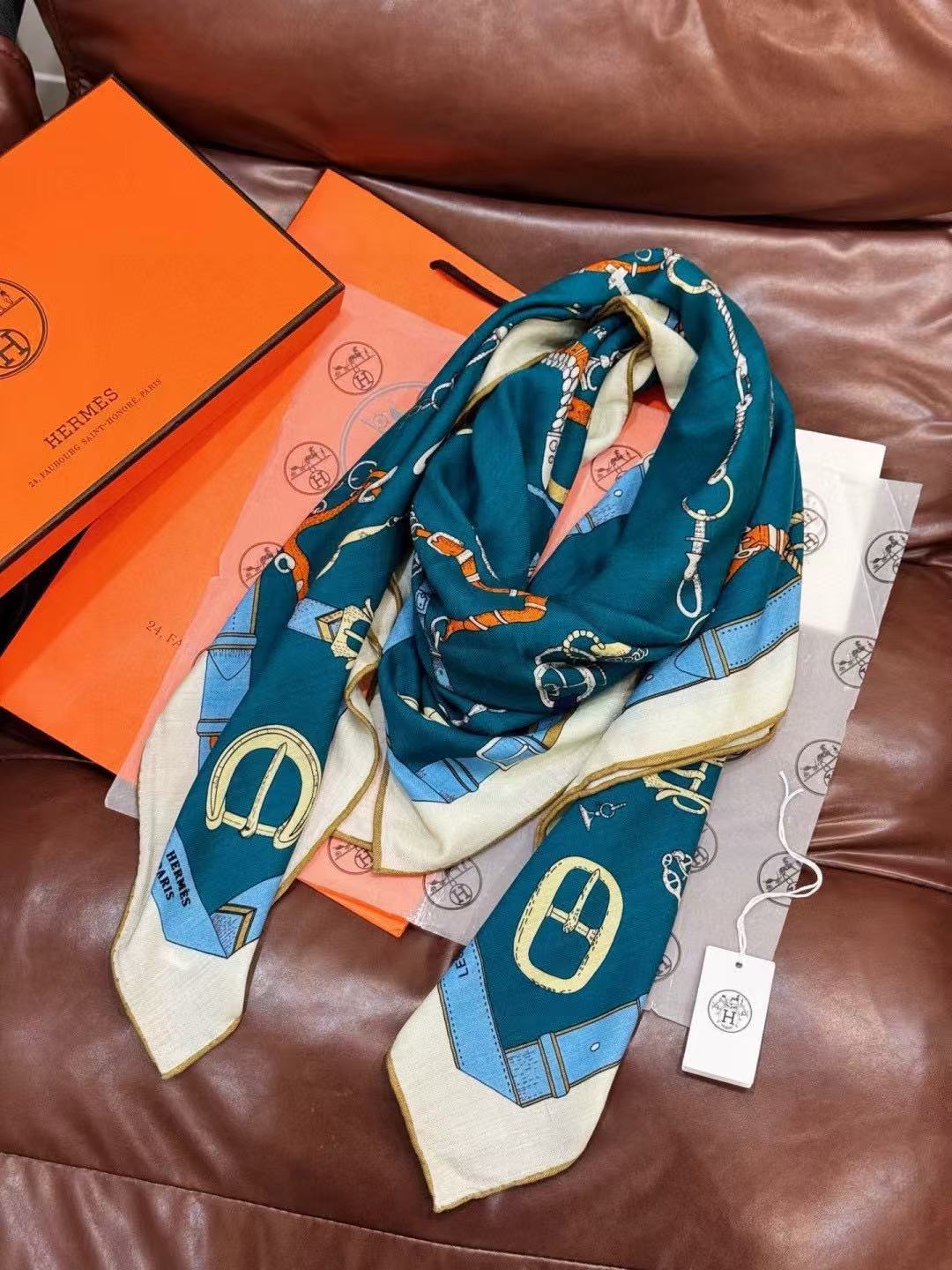 HERME5 高品質両面プリントカシミアスカーフ【50％割引+送料無料】
