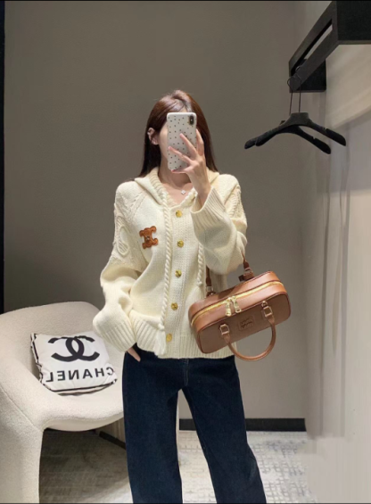 CEL1NE 凱旋門メタルボタンフードカーディガン【50％割引+送料無料】A