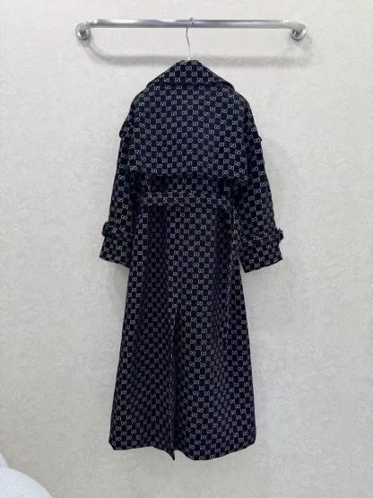 GUCC1 ジャカードラペルロングコート【50％割引+送料無料】