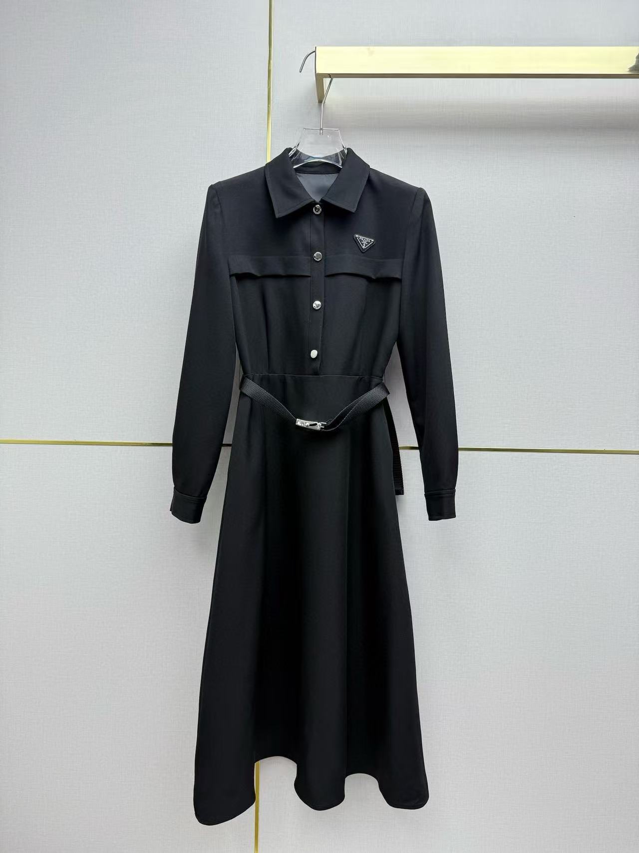 PR4DA ベルト付きトライアングルロゴドレス【50％割引+送料無料】