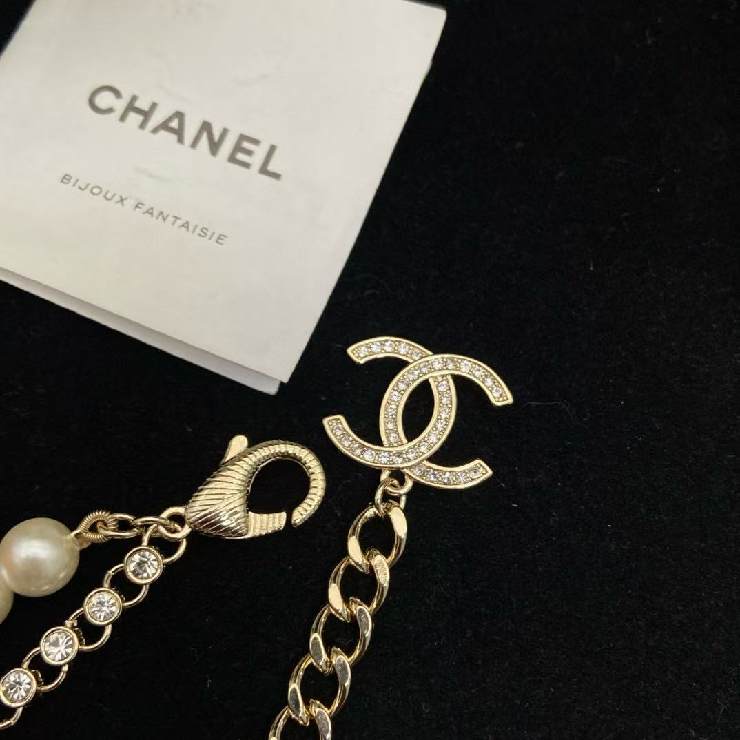 CHANE1 ダブルC ツーレイヤーパールブレスレット【50％割引+送料無料】
