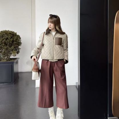 L0WEW パッチワークチェック柄厚手コート【50％割引+送料無料】