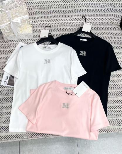MaxMaraシンプルな文字のビーズTシャツ【50％割引+送料無料】