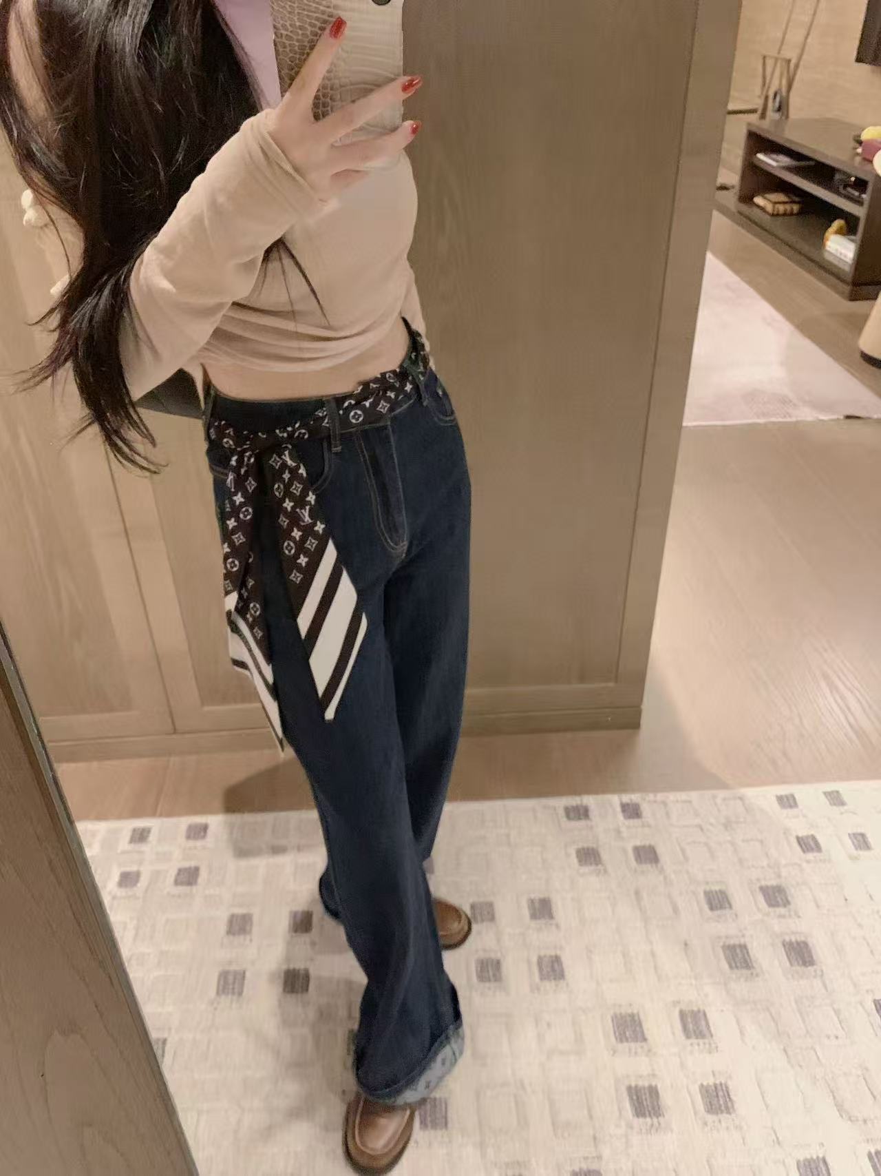 LVスカーフジーンズ【50％割引+送料無料】