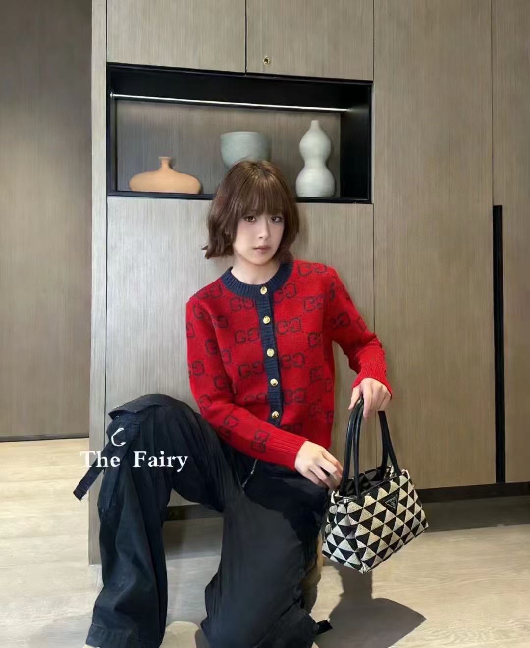 GUCC1 メタルボタン ウールカーディガン【50％割引+送料無料】