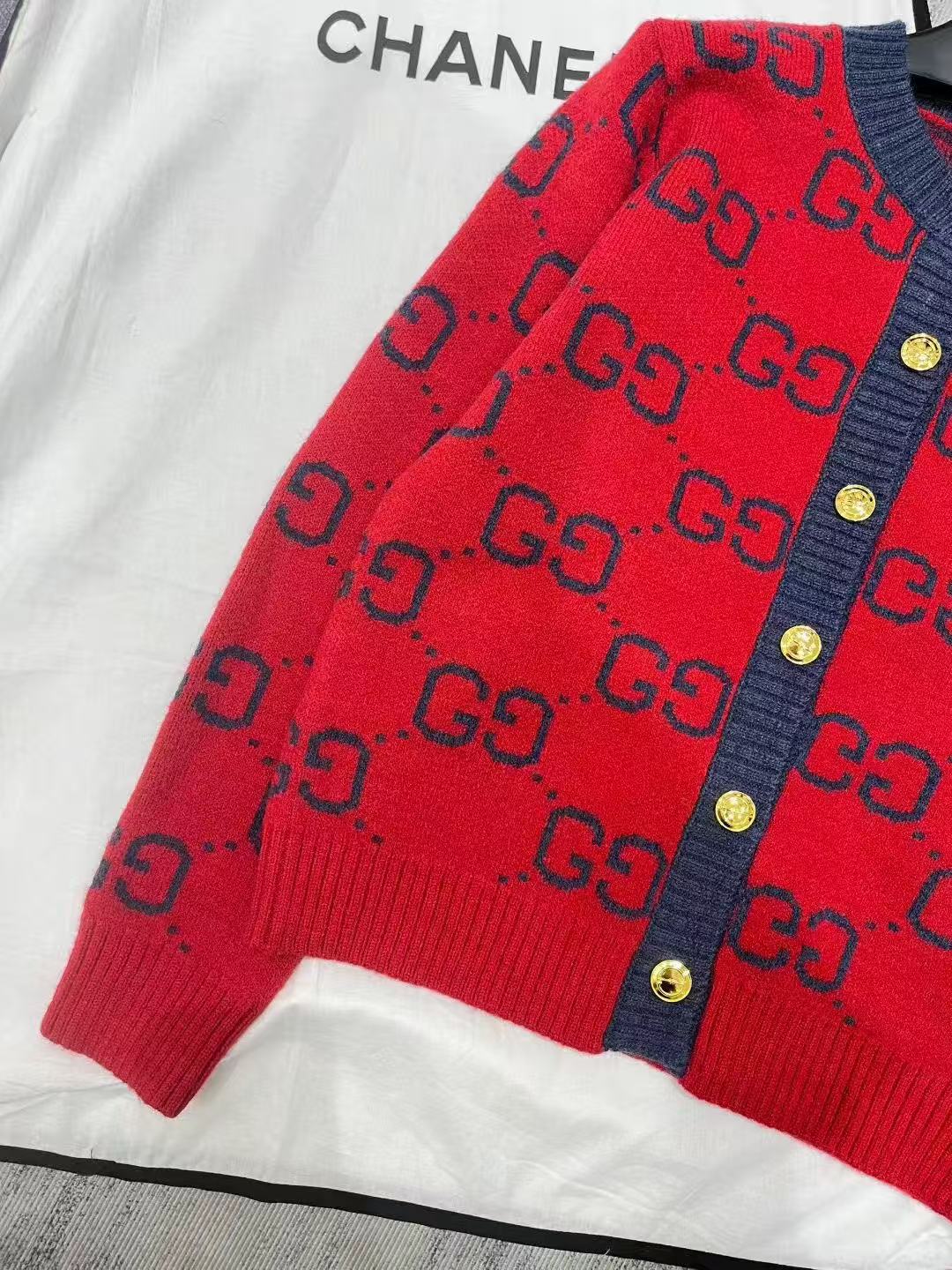 GUCC1 メタルボタン ウールカーディガン【50％割引+送料無料】