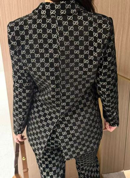 GUCC1 ジャカードブレザー + パンツ ツーピースセット【50％割引+送料無料】