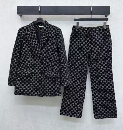 GUCC1 ジャカードブレザー + パンツ ツーピースセット【50％割引+送料無料】