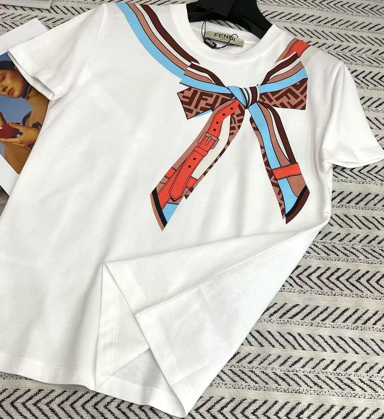 FEND1 ボウプリントTシャツ【50％割引+送料無料】