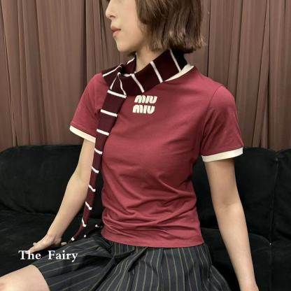 M1UM1U カラーブロック レター Tシャツ【50％割引+送料無料】