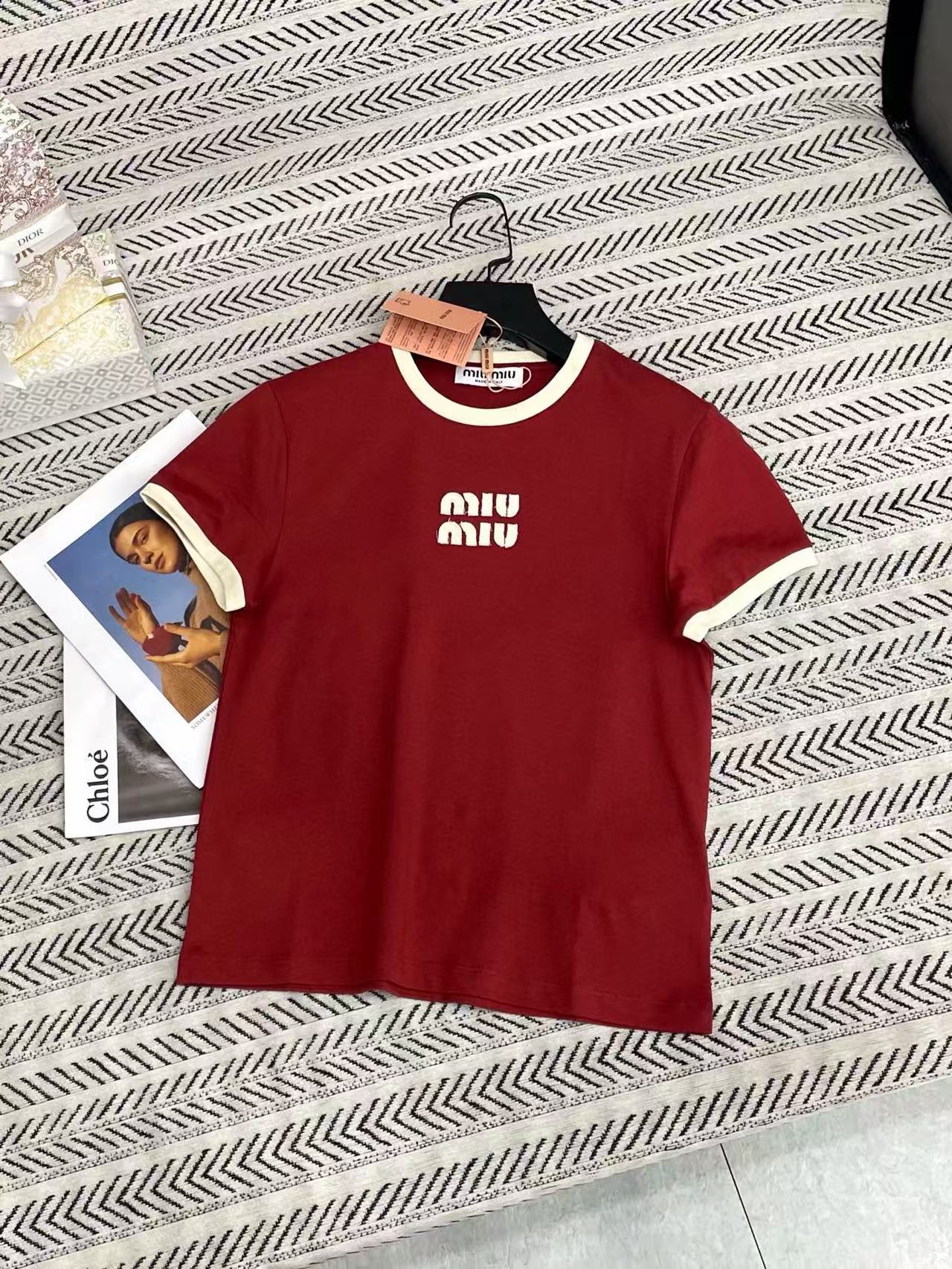 M1UM1U カラーブロック レター Tシャツ【50％割引+送料無料】