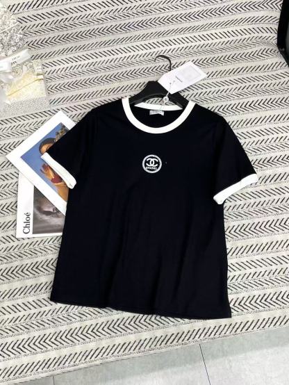 CHANE1 ダブルC 刺繍レターTシャツ【50％割引+送料無料】