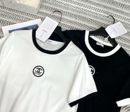 CHANE1 ダブルC 刺繍レターTシャツ【50％割引+送料無料】