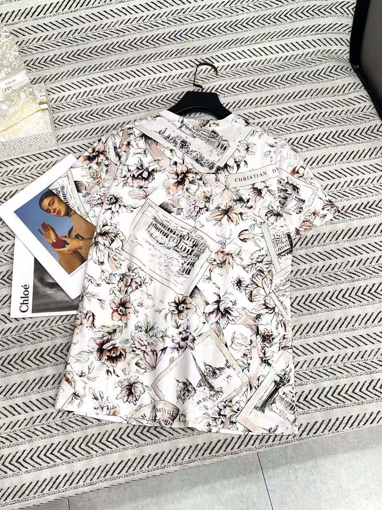 DIOR バタフライプリント Tシャツ【50％割引+送料無料】