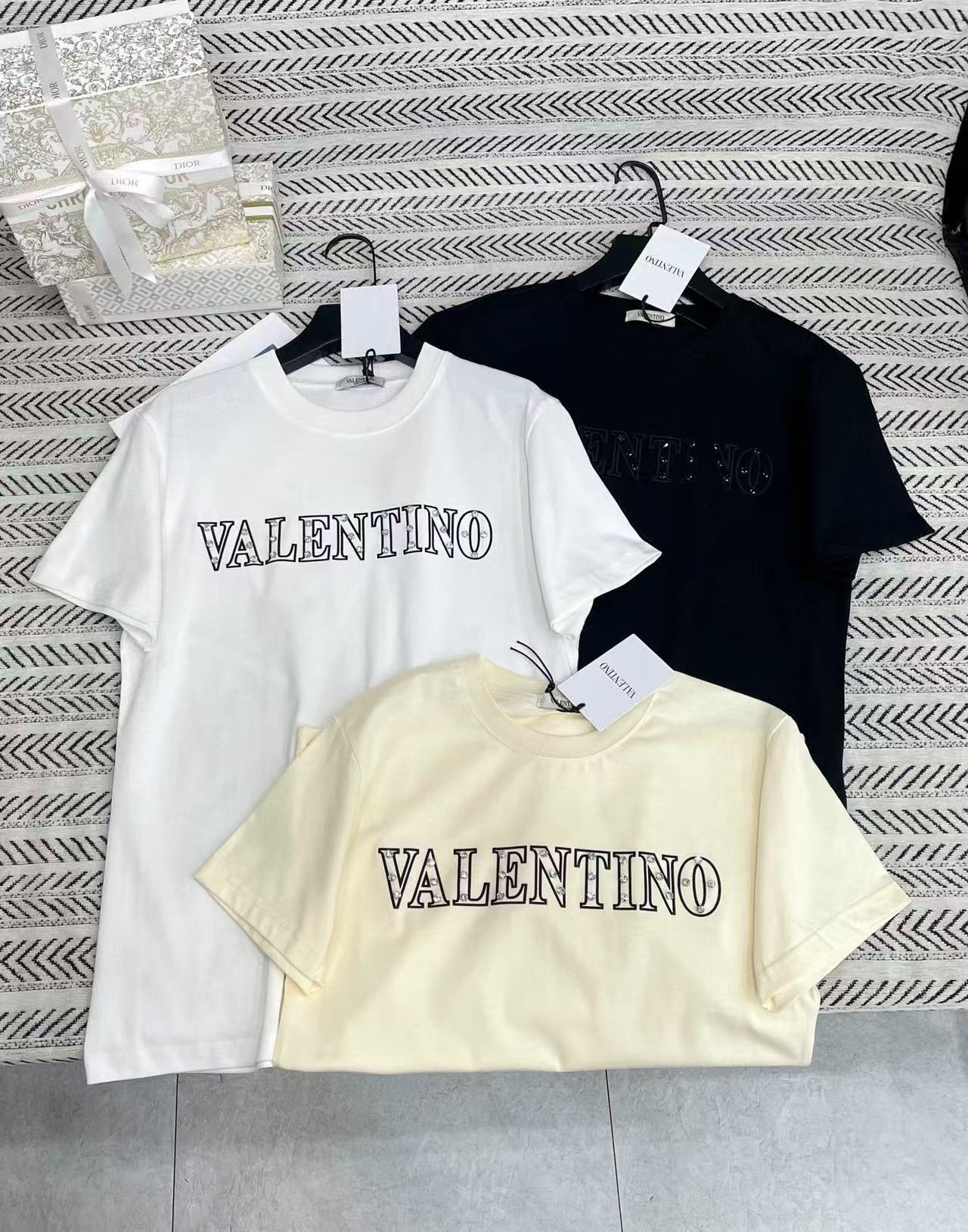 VALENT1NO シンプルビーズ3DレターTシャツ【50％割引+送料無料】