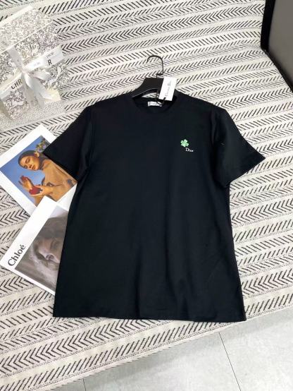 DIOR シンプル 四つ葉のクローバー 刺繍 レター Tシャツ【50％割引+送料無料】