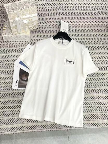 CHANE1 シンプル刺繍レターTシャツ【50％割引+送料無料】