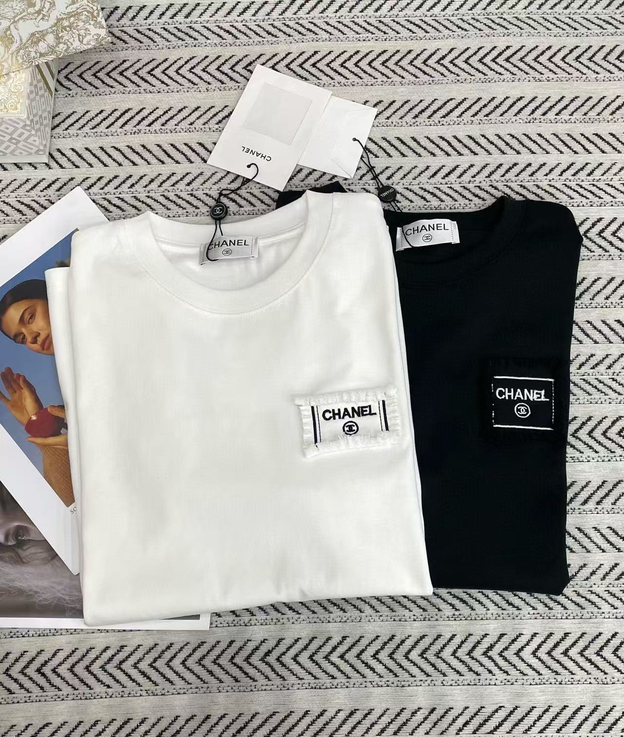 CHANE1 シンプル刺繍レターTシャツ【50％割引+送料無料】