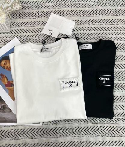 CHANE1 シンプル刺繍レターTシャツ【50％割引+送料無料】