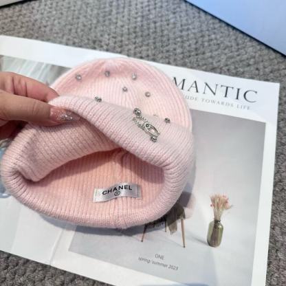 CHANE1 ダブルC ダイヤモンドウールハット【50％割引+送料無料】